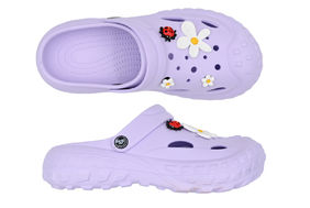 SANDÁLE CLOGS W VIOLET/FLOWER