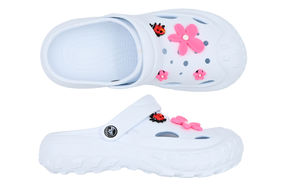 SANDÁLE CLOGS W WHITE/FLOWER