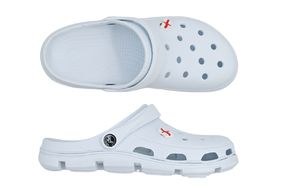 SANDÁLE CLOGS W WHITE/GREY